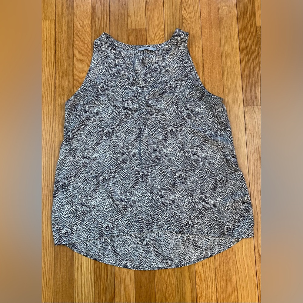 Grayscale Snakeskin Print Shell